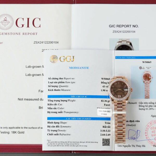 Rolex DateJust Women’s Copies Watch Diamonds Moissanite + 18K Gold Wrapped 31mm