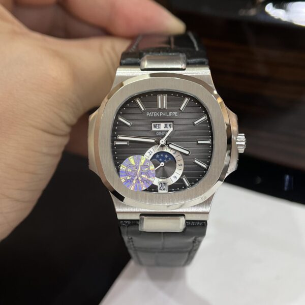 Patek Philippe Replica Watch Nautilus 5726G Black Leather Strap GR Factory 40.5mm