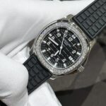 Patek Philippe Aquanaut 5067A Super Clone Watch Moissanite Diamond Black 35.6mm - Image 5