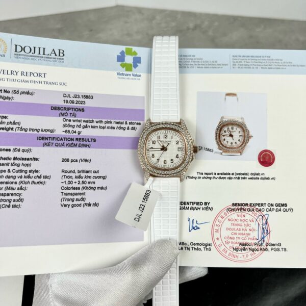 Patek Philippe Aquanaut 5069R With Moissanite Replica Watch PPF 35.2mm