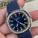 Patek Philippe Super Clone Watches Aquanaut 5168G Blue Rubber Strap GR Factory 42mm