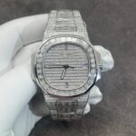 Patek Philippe Super Clone Watch Nautilus 5719 Custom CVD Diamond And White Gold 40mm