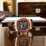 Patek Philippe Nautilus 5724 Gold Wrapped With Ruby Bezel 40mm Super Clone