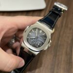 Patek Philippe Super Clone Watch Nautilus 5712 Blue Dial Leather Strap PPF Factory 40mm