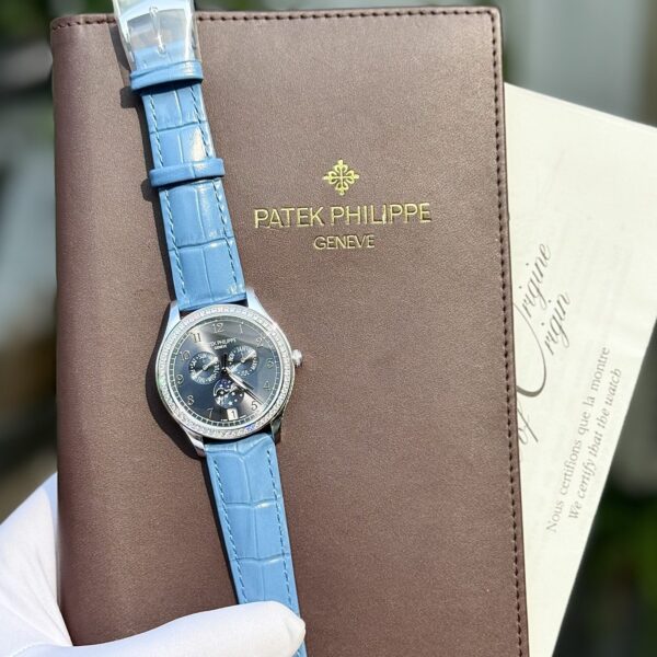 Patek Philippe Replica Watches Complications 4947G Blue Dial Leather Strap 38mm