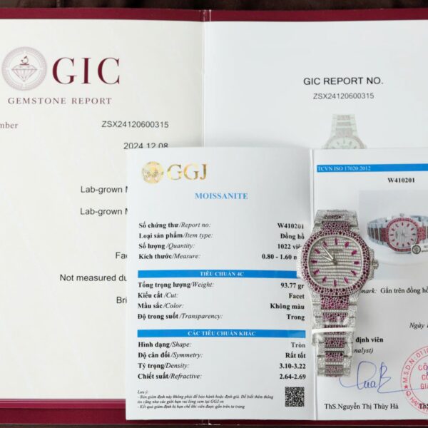 Patek Philippe Replica Watches Nautilus Haute Joaillerie 7118 Custom Full Moissanite Diamonds 35.2mm