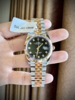 Rolex Super Clone DateJust Black Dial Gold Wrapped GM Factory 36mm