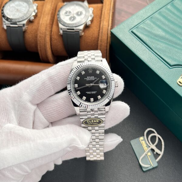 Rolex DateJust 126334 Replica Watch Black Dial With Diamond Clean Factory 41mm