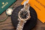 Rolex Super Clone DateJust Gold Wrapped Black Dial 31mm - Image 2