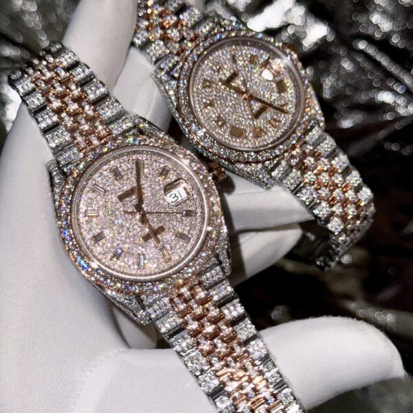 Rolex Replica 1:1 Watch DateJust With Full Diamond Moissanite Hong Kong 41mm