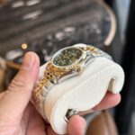 Rolex DateJust Super Clone Demi Gold Green Leaf Dial 31mm - Image 4