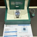 Rolex DateJust Super Clone Watch With Moissanite Diamond Blue Dial Clean 41mm