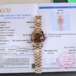 Rolex DateJust Women Super Clone Gold Wrapped Chocolate Dial GM Factory 28mm