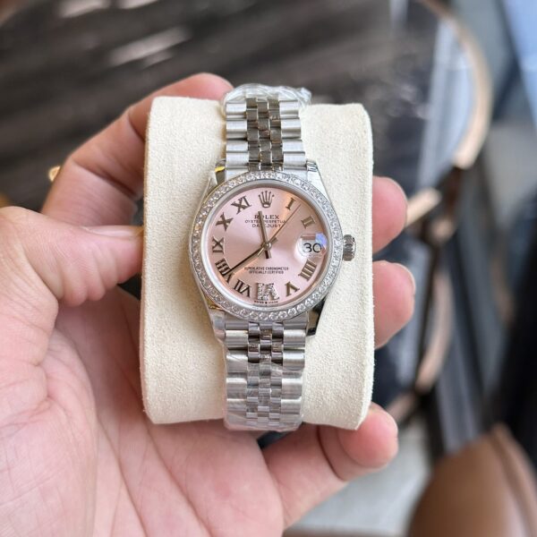 Rolex DateJust With Diamonds Pink Dial Replica Women’s Watch EW 31mm