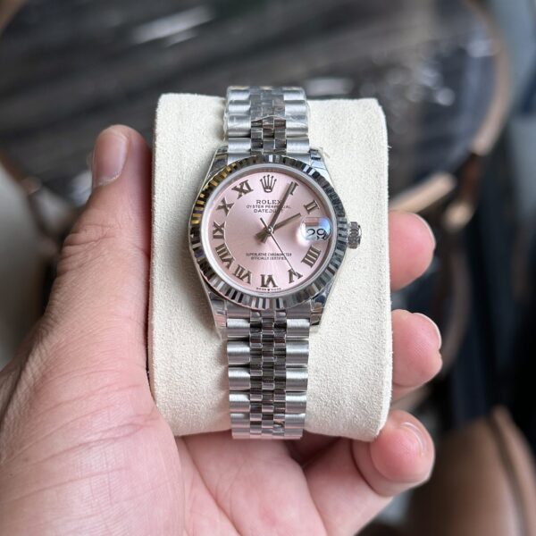 Rolex DateJust Pink Dial Replica Women’s Watch Roman Numerals EW 31mm