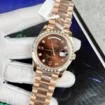 Rolex Day-Date Gold Wrapped Super Clone Watch With Moissanite Ruby Red Diamond 40mm - Image 2