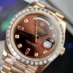 Rolex Day-Date Gold Wrapped Super Clone Watch With Moissanite Ruby Red Diamond 40mm - Image 3