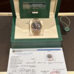 Rolex Super Clone 11 Watch Day-Date Rose Gold Wrapped Lava Dial 40mm