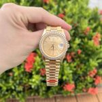 Rolex Day-Date Super Clone Watch Diamond Bezel Champagne Dial 40mm