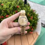 Rolex Day-Date Super Clone Watch Diamond Bezel Champagne Dial 40mm - Image 2