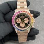 Rolex Custom Daytona Rainbow M116595R 18K Solid Gold And Gemstones 40mm Super Clone