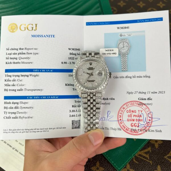 Rolex Replica Watch DateJust Custom Full Diamonds Moissanite 41mm