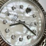 Rolex Super Clone Watch DateJust Dial Mother Of Pearl Moissanite Diamonds 41mm - Image 6