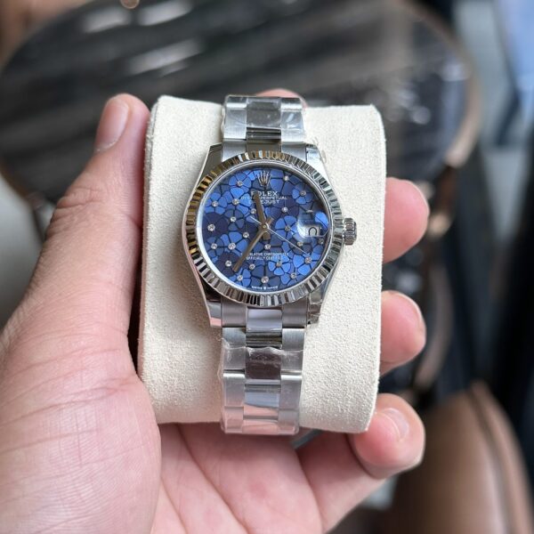 Rolex DateJust Replica Women’s Watch 11 Blue Leaf Dial 31mm