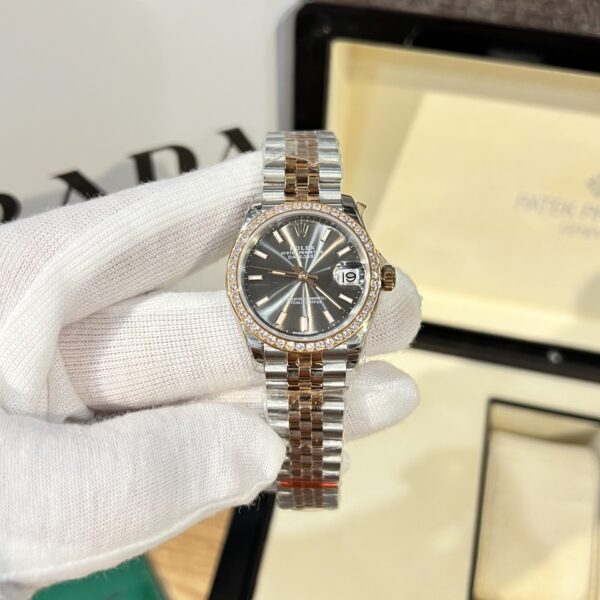 Rolex DateJust Women’s Replica Watch With Diamonds Gray Dial EW Factory 31mm