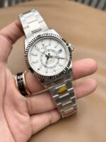 Rolex Super Clone Watch Sky Dweller 326934 White Dial Metal Wire 42mm - Image 2