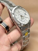 Rolex Super Clone Watch Sky Dweller 326934 White Dial Metal Wire 42mm - Image 4