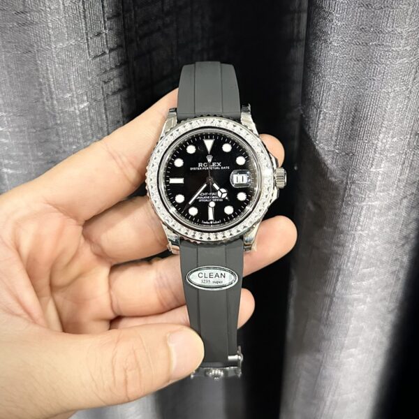 Rolex Replica Watch Yacht-Master Custom Moissanite Diamonds Clean Factory 40mm