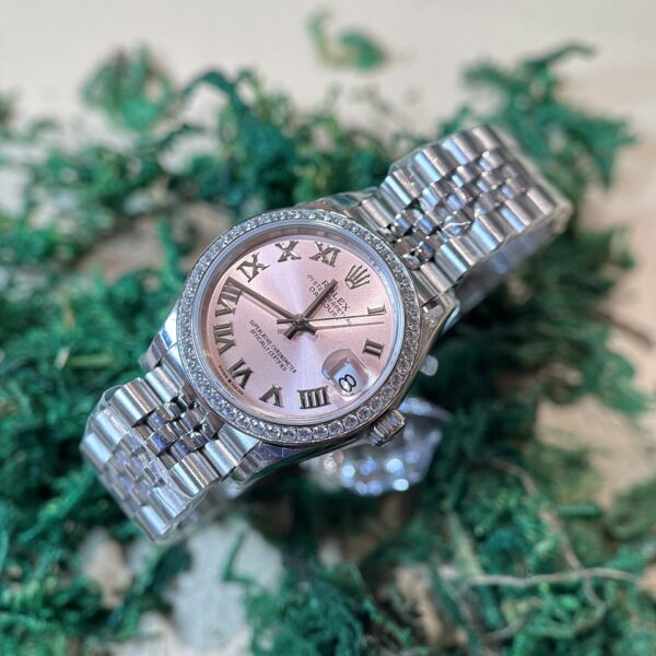 Rolex DateJust Replica Watch With Diamonds Pink Dial EW 31mm