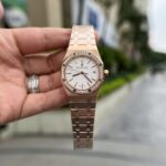 Audemars Piguet Super Clone Watch Royal Oak Rose Gold White Dial 34mm