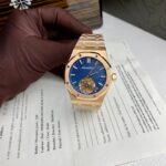 Audemars Piguet Super Clone Watch Royal Oak Tourbillon Rose Gold 26522OR Dial Blue 41mm