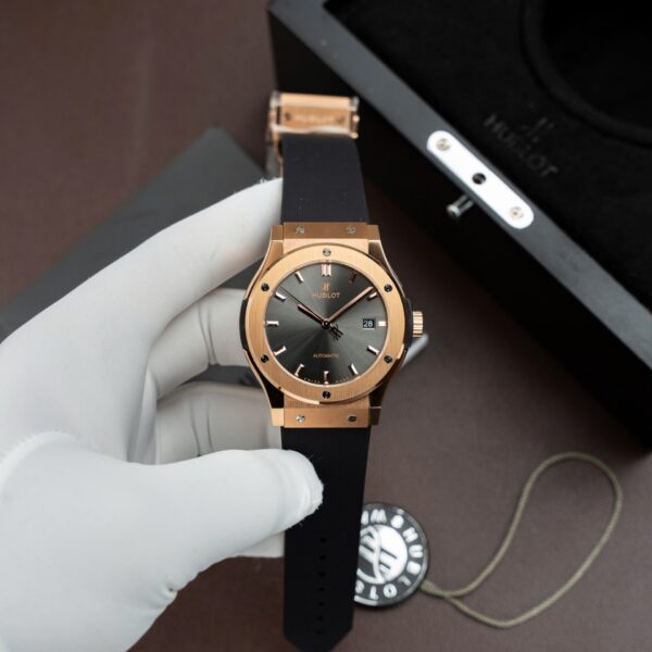 Hublot Classic Fusion King Gold Copies Watches Gray Dial Movement SW300 Swiss Made 42mm