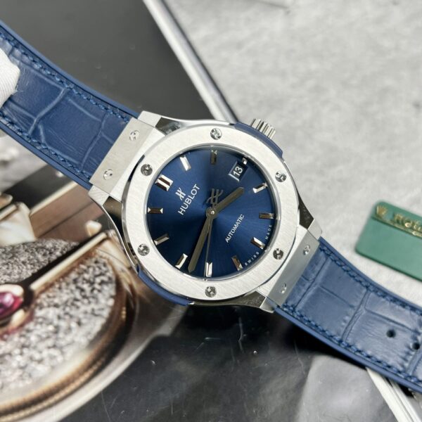 Hublot Classic Fusion Titanium Replica Watch Blue Leather Strap JJF 38mm