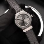 Hublot Women’s Replica 11 Watch Gray Dial Leather Strap HBF 33mm
