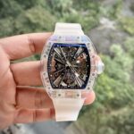 Richard Mille Super Clone Watch RM12-01 Tourbillon Sapphire Rubber Strap 44mm
