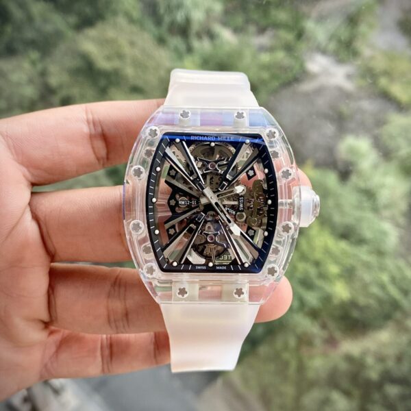 Richard Mille Replica Watch RM12-01 Tourbillon Sapphire Rubber Strap 44mm