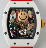 Richard Mille Super Clone Watches RM88 Smiley White Ceramic Fabic Nato Strap 42mm - Image 5