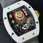 Richard Mille Super Clone Watch RM88 Smiley Fabic Nato Gray 42mm - Image 5