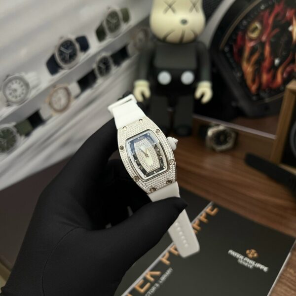Richard Mille Fake Watches RM007 Mother Of Pearl Dial Rubber Strap 36mm
