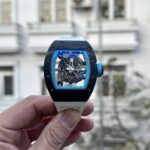 Richard Mille RM055 Super Clone Watch Full Carbon White Rubber Strap BBR 45mm