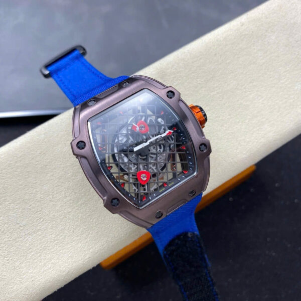 Richard Mille RM27-04 Tourbillon Rafael Nadal Super Fake Watches Blue Fabric Strap 39x48mm