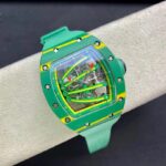 Richard Mille Super Clone Watch RM59-01 Yohan Blake Tourbillon Carbon Green 43x50mm