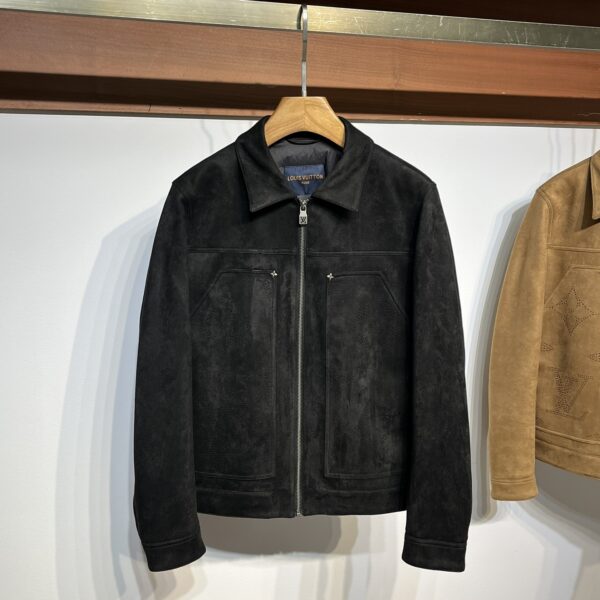 Louis Vuitton Suede Fashion Lapel Down Jacket