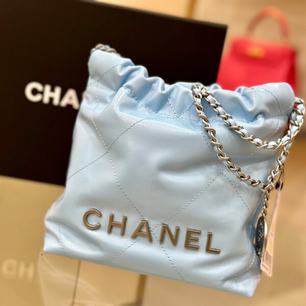 Chanel Quilted Calfskin Mini Bag in Blue 22cm