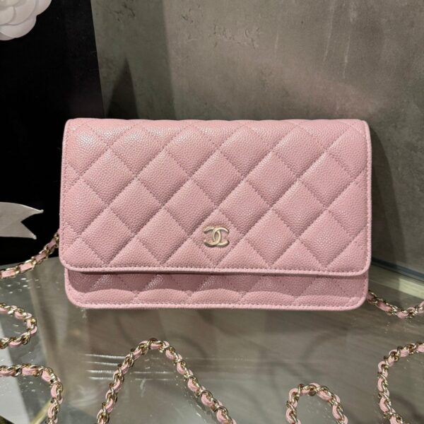 Chanel Caviar Tiny CC Wallet on Chain WOC Pink 19cm Crossbody Bag