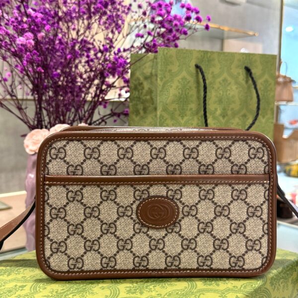 Gucci Mini Bag GG Retro Brown Crossbody Bag High Quality 22x14x6cm